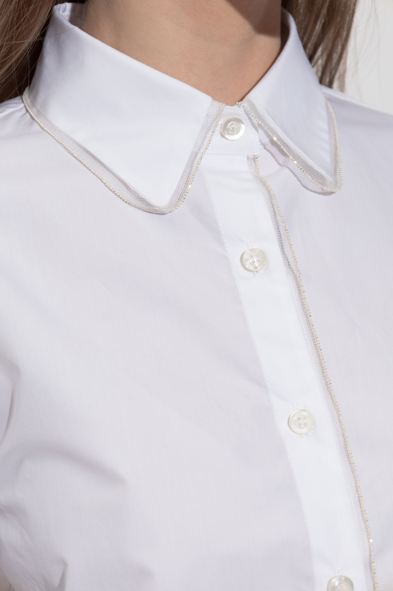 White Shirt with decorative finishing Fabiana Filippi - Vitkac